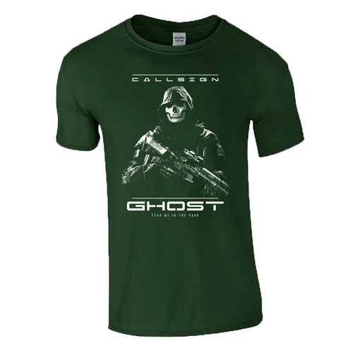 COD GHOST férfi póló (sötétzöld)