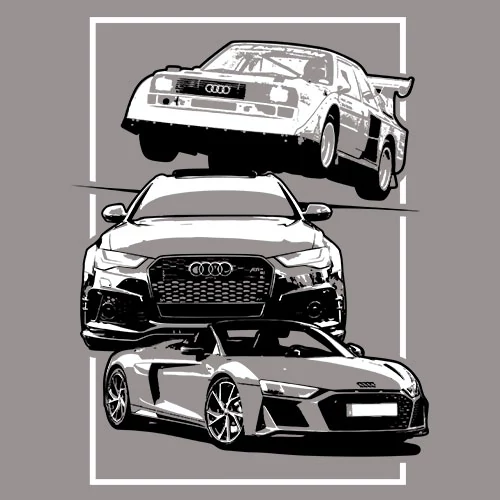 AUTÓBOLOND Audi férfi póló (grafit)