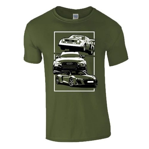 AUTÓBOLOND Audi férfi póló (military)