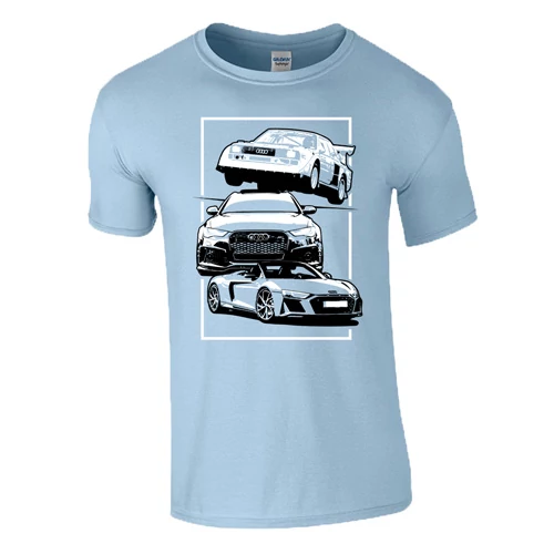 AUTÓBOLOND Audi férfi póló (világoskék)