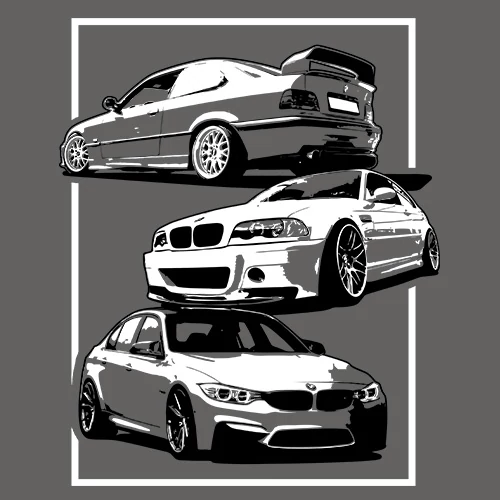 AUTÓBOLOND BMW férfi póló (grafit)