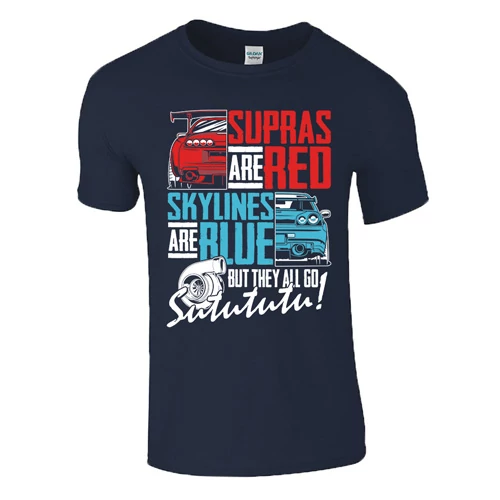 SUPRAS & SKYLINES férfi póló (sötétkék)