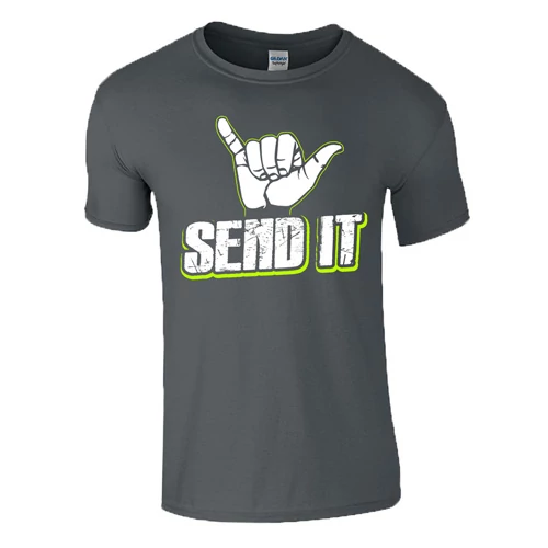 SEND IT SHAKA férfi póló (grafit)