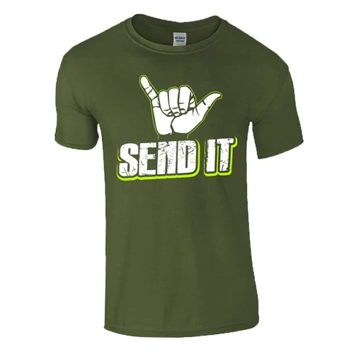 SEND IT SHAKA férfi póló (military)