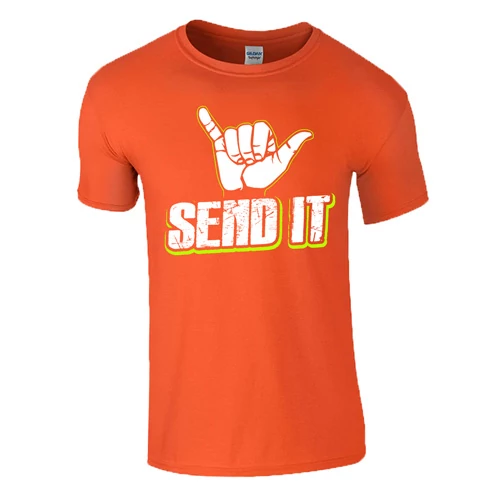SEND IT SHAKA férfi póló (narancs)