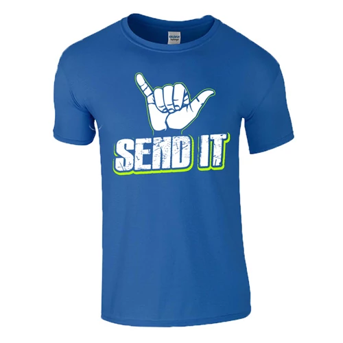 SEND IT SHAKA férfi póló (királykék)