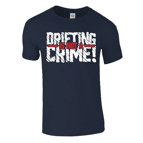 DRIFTING IS NOT A CRIME férfi póló (sötétkék)