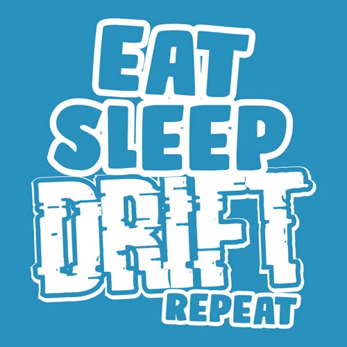 EAT SLEEP DRIFT REPEAT férfi póló (türkiz)