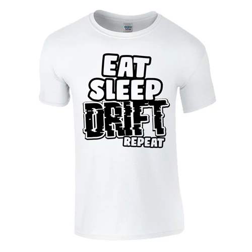EAT SLEEP DRIFT REPEAT férfi póló (fehér)