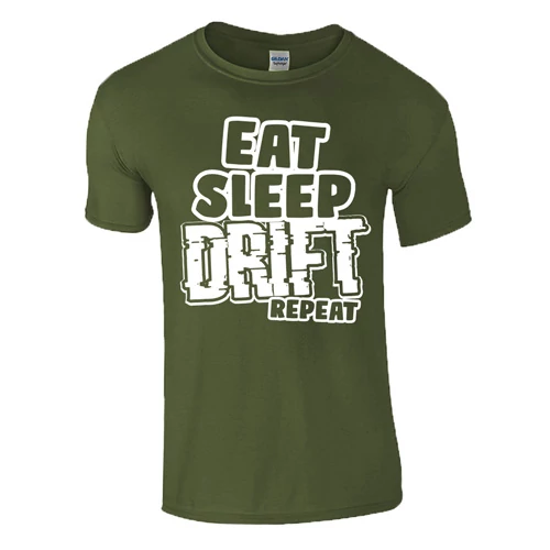 EAT SLEEP DRIFT REPEAT férfi póló (military)