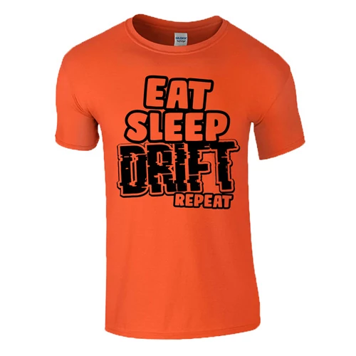 EAT SLEEP DRIFT REPEAT férfi póló (narancs)