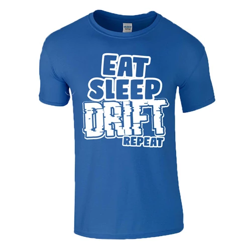 EAT SLEEP DRIFT REPEAT férfi póló (királykék)