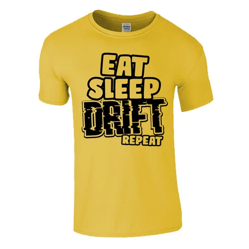 EAT SLEEP DRIFT REPEAT férfi póló (citromsárga)