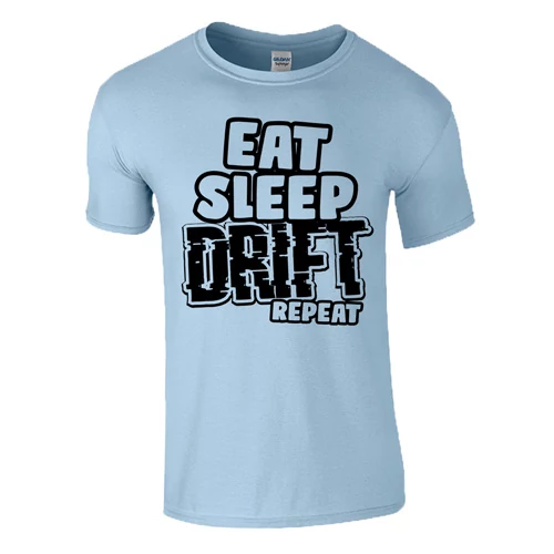 EAT SLEEP DRIFT REPEAT férfi póló (világoskék)