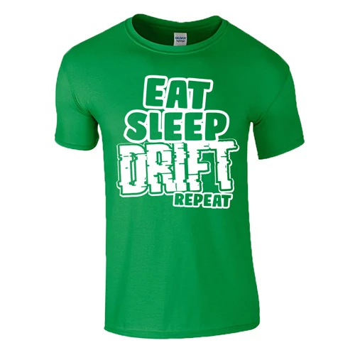 EAT SLEEP DRIFT REPEAT férfi póló (zöld)