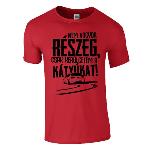 KERÜLGETEM A KÁTYÚKAT férfi póló (piros)