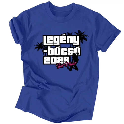 LEGÉNYBÚCSÚ - GTA férfi póló szett  (Királykék)