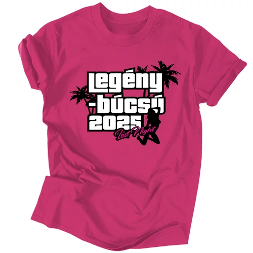 LEGÉNYBÚCSÚ - GTA férfi póló szett  (Rózsaszín)