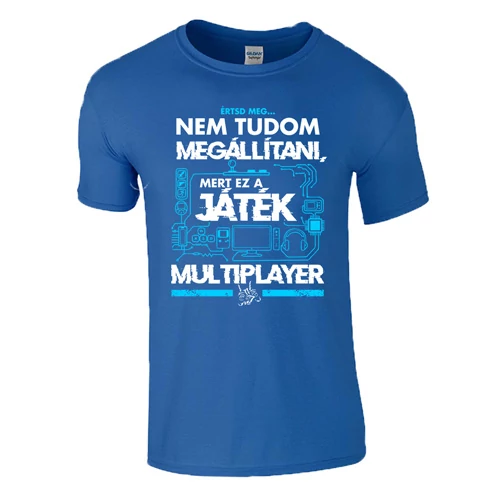 EZ MULTIPLAYER férfi póló (királykék)