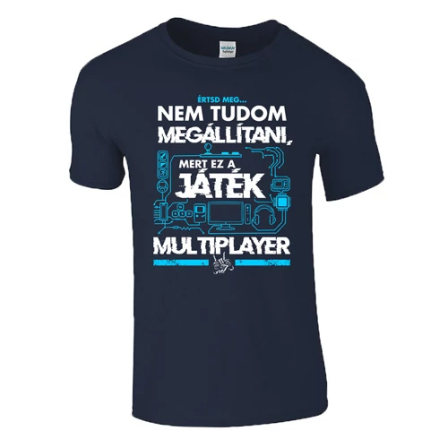 EZ MULTIPLAYER férfi  póló (sötétkék)