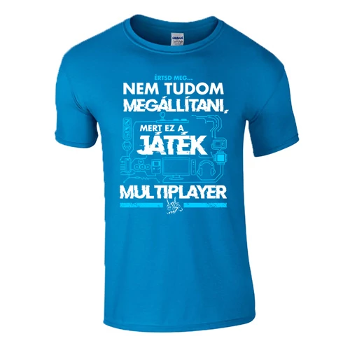 EZ MULTIPLAYER férfi  póló (zafír)