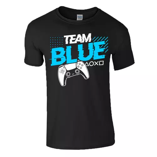 TEAM BLUE PS férfi póló (fekete)