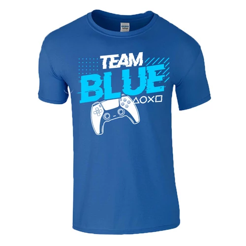 TEAM BLUE PS férfi póló (királykék)