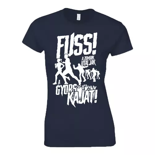"FUSS - A zombik utálják a gyors kaját" póló (sötétkék)