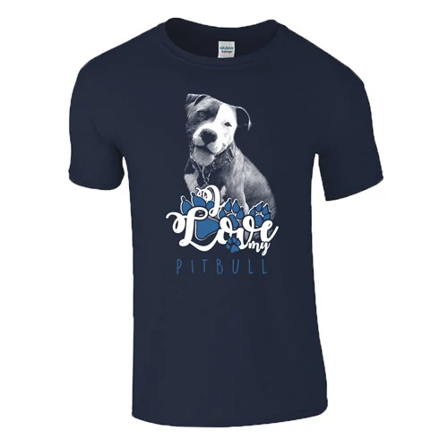 I love my Pitbull póló (sötétkék)