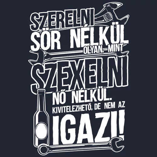 Szerelni sör nélkül férfi póló (sötétkék)