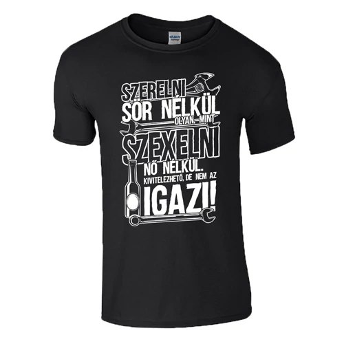 Szerelni sör nélkül férfi póló (grafit)
