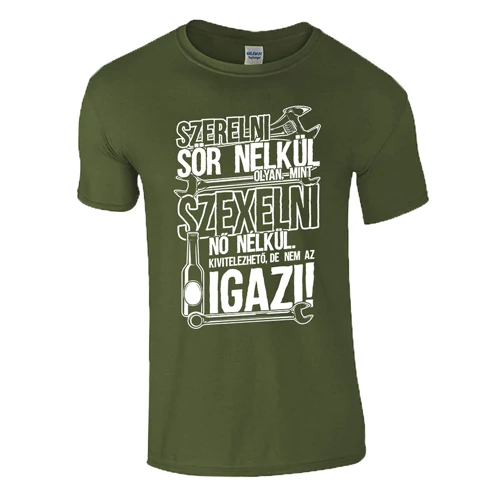 Szerelni sör nélkül férfi póló (military)