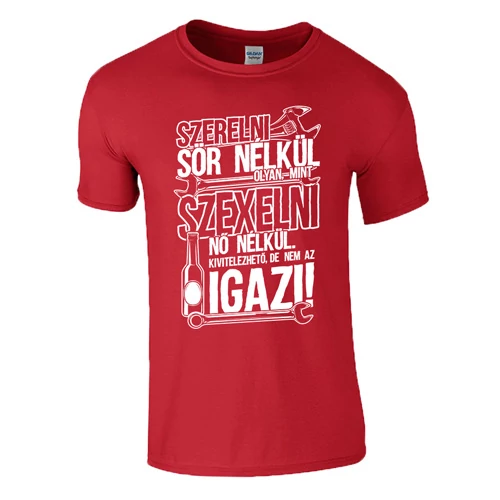 Szerelni sör nélkül férfi póló (piros)