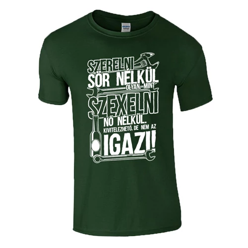 Szerelni sör nélkül férfi póló (sötétzöld)