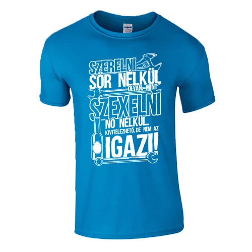 Szerelni sör nélkül férfi póló (türkiz)