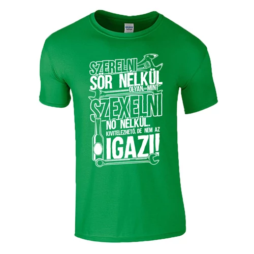 Szerelni sör nélkül férfi póló (zöld)