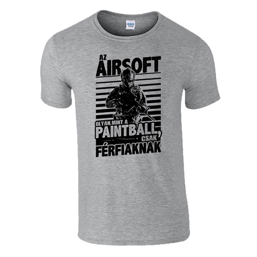 Airsoft - Paintball, csak férfiaknak férfi póló (szürke)