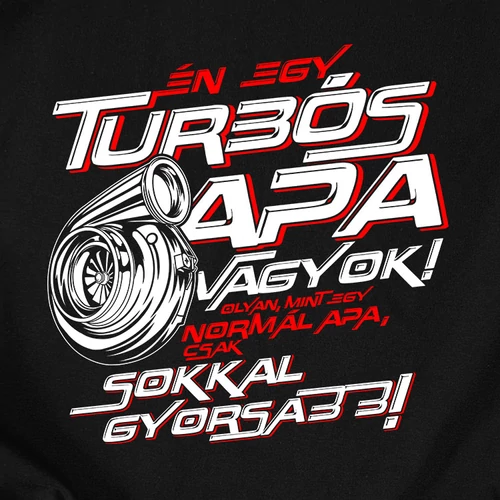 Turbós apa póló (fekete)