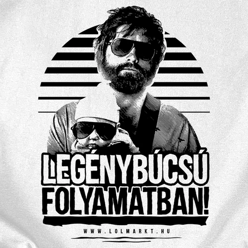 Legénybúcsú Folyamatban póló szett  (B_fehér)