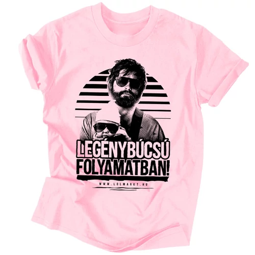 Legénybúcsú Folyamatban póló szett  (Roszaszín)