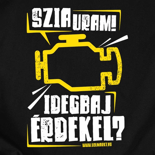 Szia Uram! - Check Engine férfi póló (fekete)