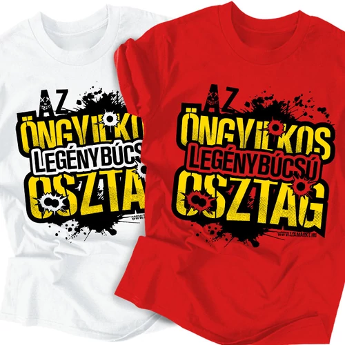 Öngyilkos Legénybúcsú Osztag póló szett (Fehér-Piros)
