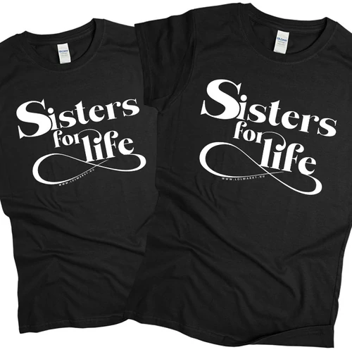 Sisters for life női póló szett (fekete)