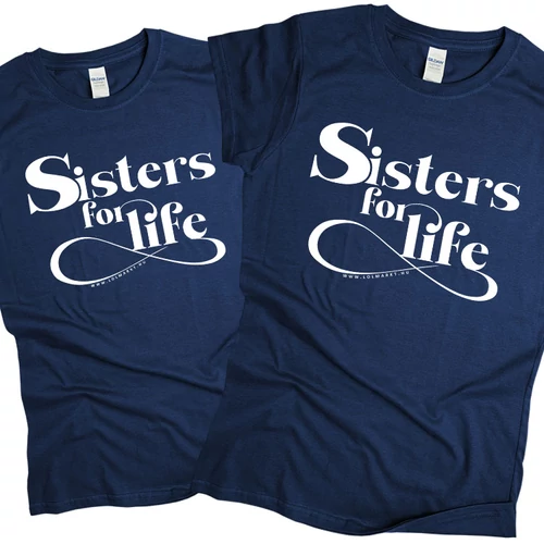 Sisters for life női póló szett (sötétkék)