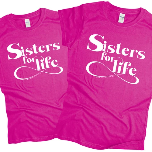 Sisters for life női póló szett (rózsaszín)