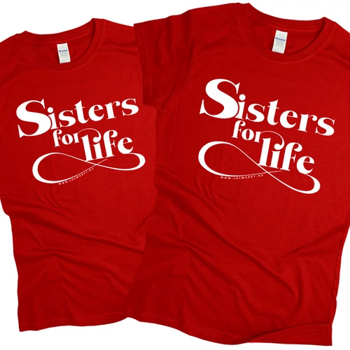 Sisters for life női póló szett (piros)