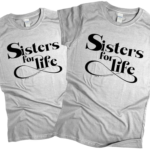 Sisters for life női póló szett (szürke)