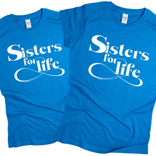 Sisters for life női póló szett (türkiz)