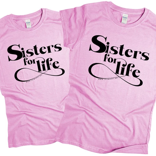 Sisters for life női póló szett (világosrózsaszín)
