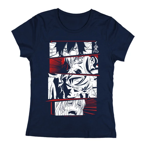 I love anime női póló (navy)